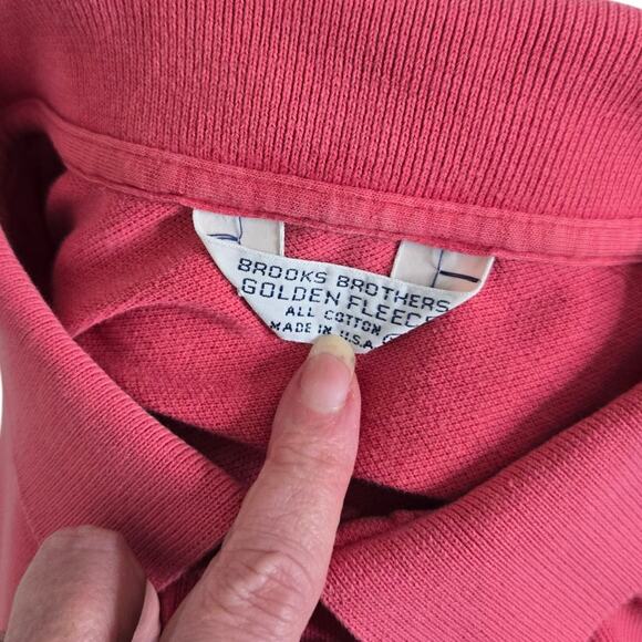 Brooks Brothers Mens Polo Shirt L Golden Fleece‎ Salmon Pink Cotton Preppy USA - Picture 8 of 8